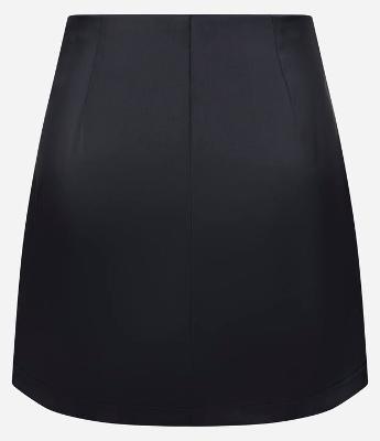 Saia Curta Acetinada com Pregas Traseiras