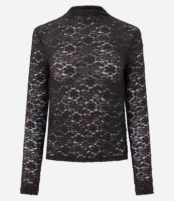 Blusa Justinha em Renda com Manga Longa