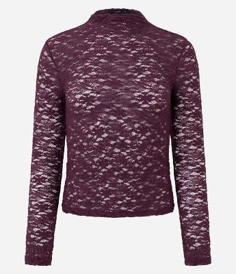 Blusa Justinha em Renda com Manga Longa