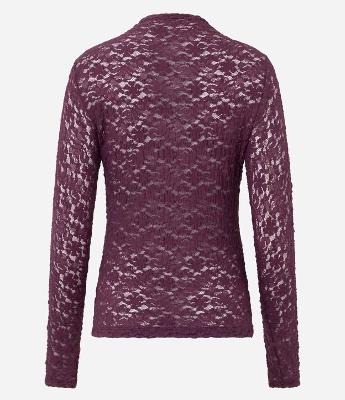 Blusa Justinha em Renda com Manga Longa