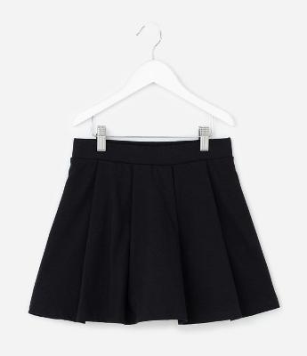 Saia Infantil em Cotton com Pregas e Short Interno – Tam 5 a 16 Anos
