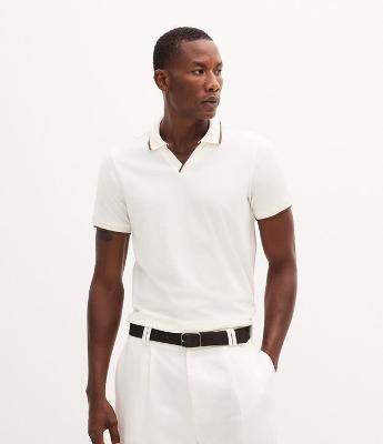 Camisa Polo Manga Curta com Detalhe Contrastante