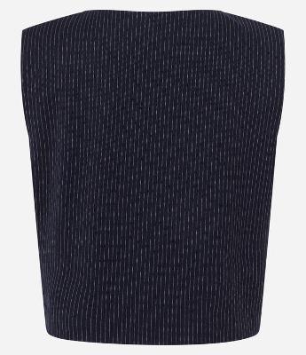 Blusa Curta em Ponto Roma com Ombreiras