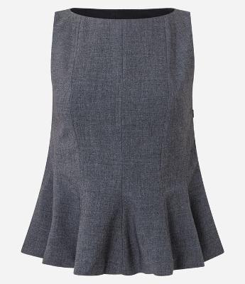 Blusa Peplum em Alfaiataria com Alças Largas