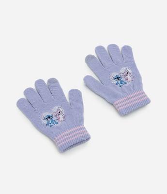 Luva Infantil em Tricô com Estampa Stitch e Angel – Tam 3/4 a 9/12