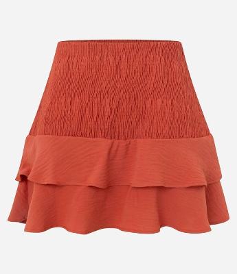 Saia Curta em Airflow com Lastex e Babados na Barra