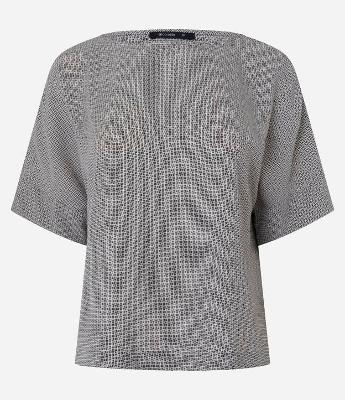 Blusa Manga Curta em Chiffon com Estampa Geométrica