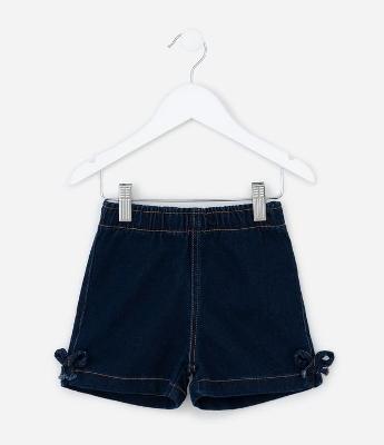 Short Infantil em Jeans com Laços Laterais – Tam 1 a 5/6 Anos