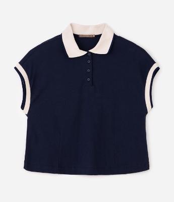 Blusa Boxy em Malha Piquet com Gola Polo Curve & Plus Size
