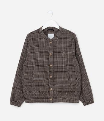 Jaqueta Infantil Bomber em Oxford Xadrez – Tam 5 a 14 Anos