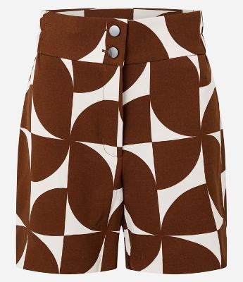 Short em Alfaiataria com Estampa Geométrica