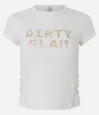 Blusa Baby Look com Lettering Dirty Glam