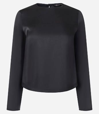 Blusa Acetinada com Manga Longa e Fechamento Posterior