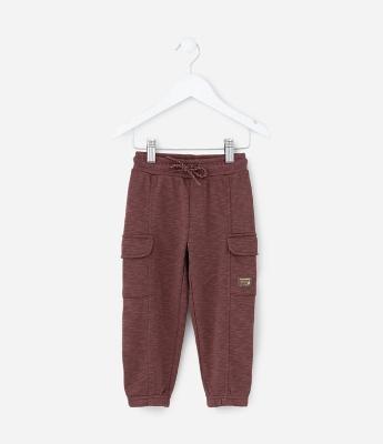 Calça Infantil em Moletom com Bolsos Cargo – Tam 1 a 5/6 Anos