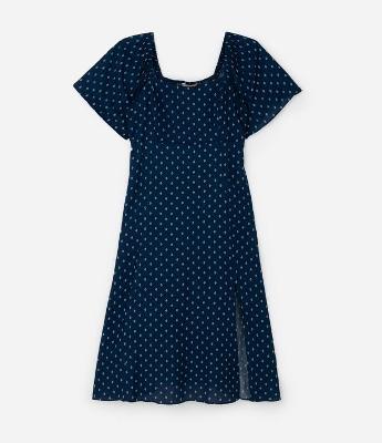 Vestido Midi em Viscose Chalis com Estampa Gravataria Curve & Plus Size