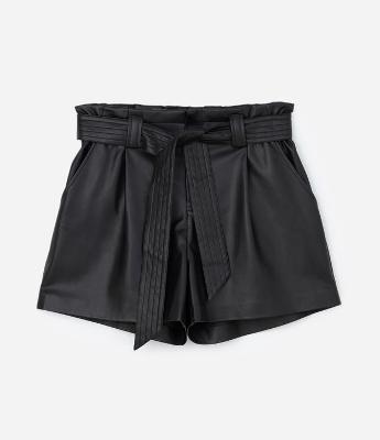 Short Clochard em PU com Faixa Curve & Plus Size