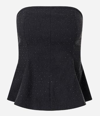 Blusa em Bengaline com Pedrarias e Decote Degagê