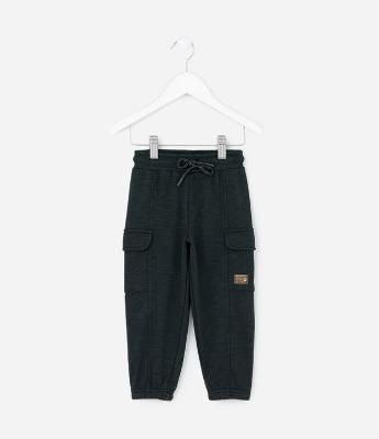 Calça Infantil em Moletom com Bolsos Cargo – Tam 1 a 5/6 Anos