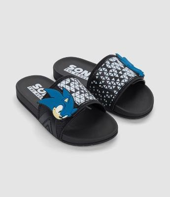 Chinelo Infantil Slide com Estampa Sonic – Tam 23 a 34