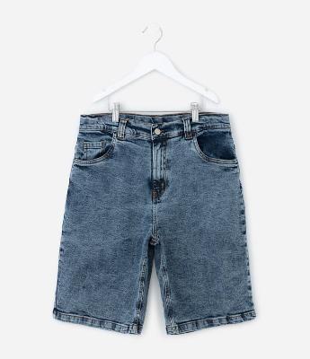 Bermuda Infantil em Jeans com Bolsos  – Tam 5 a 14 Anos