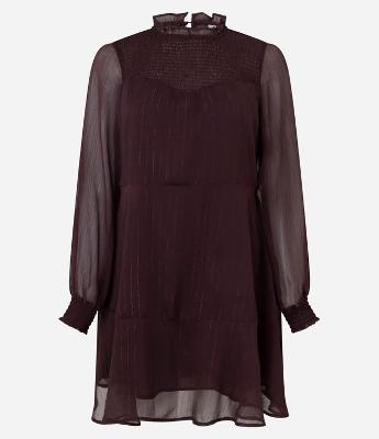 Vestido Curto com Golinha Alta e Saia Gode