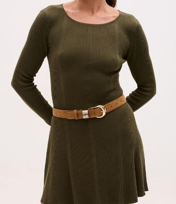 Cinto Médio em Suede com Fivela e Passante Reforçado