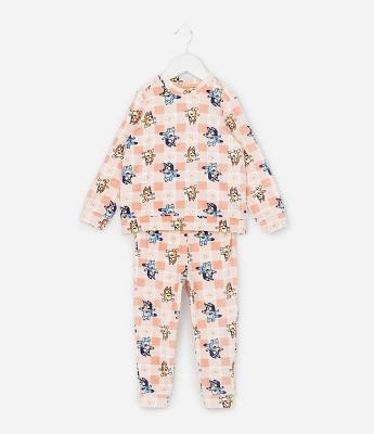 Pijama Infantil Longo em Plush com Estampa Bluey – Tam 2 a 8 Anos