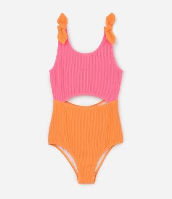 Maiô Infantil com Recorte e Laços – Tam 5 a 14 Anos
