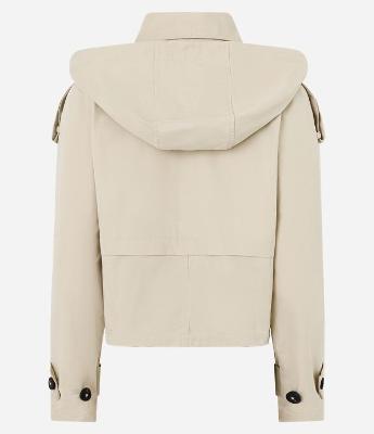 Trench Coat Cropped com Capuz e Ajustes