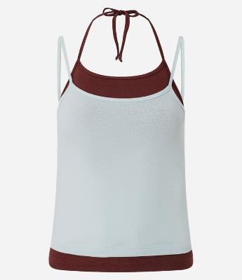 Blusa de Alcinha em Ribana com Sobreposição