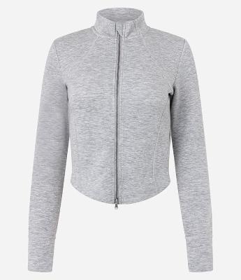 Casaco em Modal com Recortes e Fechamento por Zíper