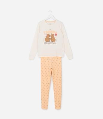 Pijama Infantil Longo com Estampa Capivara Friends  – Tam 5 a 14 Anos