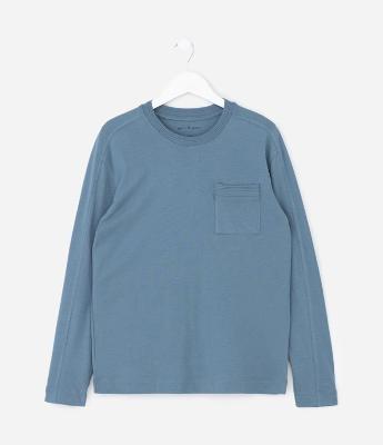 Camiseta Infantil Relaxed com Bolsinho – Tam 5 a 14 Anos