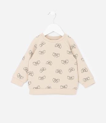 Casaco Infantil em Modal com Estampa de Laços – Tam 0 a 18 Meses
