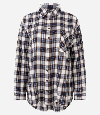 Camisa Regular Manga Longa em Flanela Xadrez