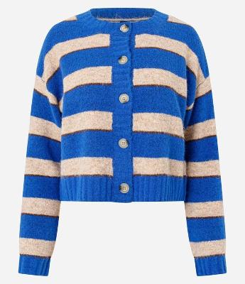 Cardigan em Tricô Listrado com Botões