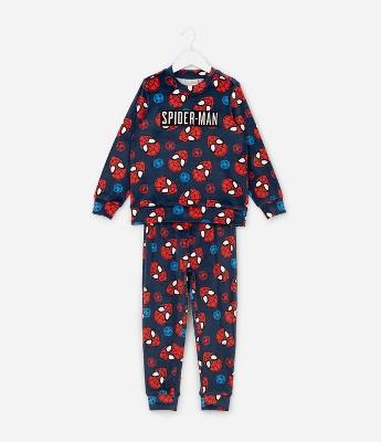 Pijama Infantil Longo em Plush com Estampa Homem Aranha – Tam 3 a 10 Anos