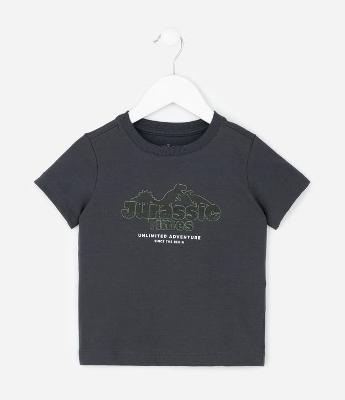 Camiseta Infantil com Estampa de Dinossauro em Relevo – Tam 5 a 14 Anos