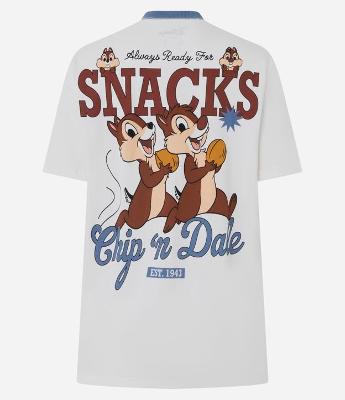 Camiseta em Algodão com Estampa Snacks Tico e Teco