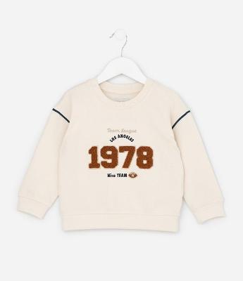 Casaco Infantil com Lettering Chenille – Tam 1 a 5/6 Anos