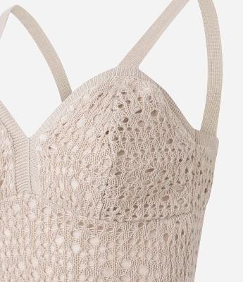 Blusa Cropped em Tricô com Ponto Vazado