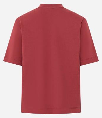 Camiseta Manga Curta em Algodão com Bolso Rendado