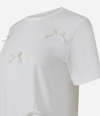 Blusa em Meia Malha com Laços Aplicados