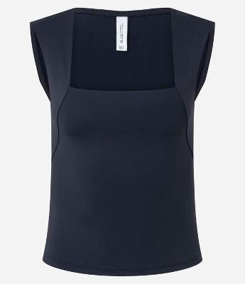 Blusa Alça Larga em Microfibra com Decote Quadrado