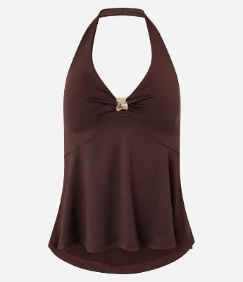 Blusa Frente Única com Aviamento no Decote