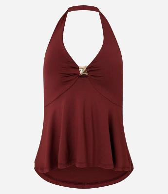 Blusa Frente Única com Aviamento no Decote