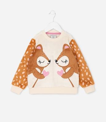 Pijama Infantil em Fleece com Animais Aplicados – Tam 1 a 4 Anos