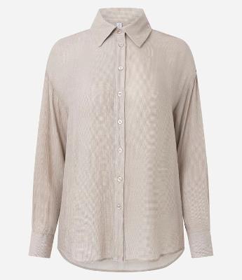 Camisa em Chalis com Manga Longa e Efeito Amassado