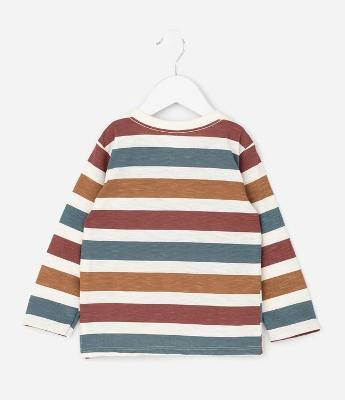 Camiseta Infantil com Listras Full Print – Tam 1 a 5/6 Anos