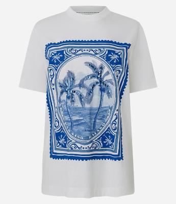 Camiseta em Algodão com Estampa e Paetês